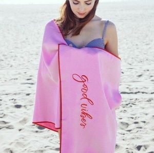 Summer and Rose: Pink Yoga Towel "Good Vibes" NWOT